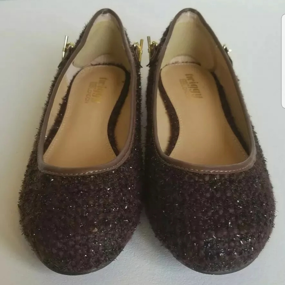 Twiggy London Womens Sz 7.5 Burgundy Sparkle Knit